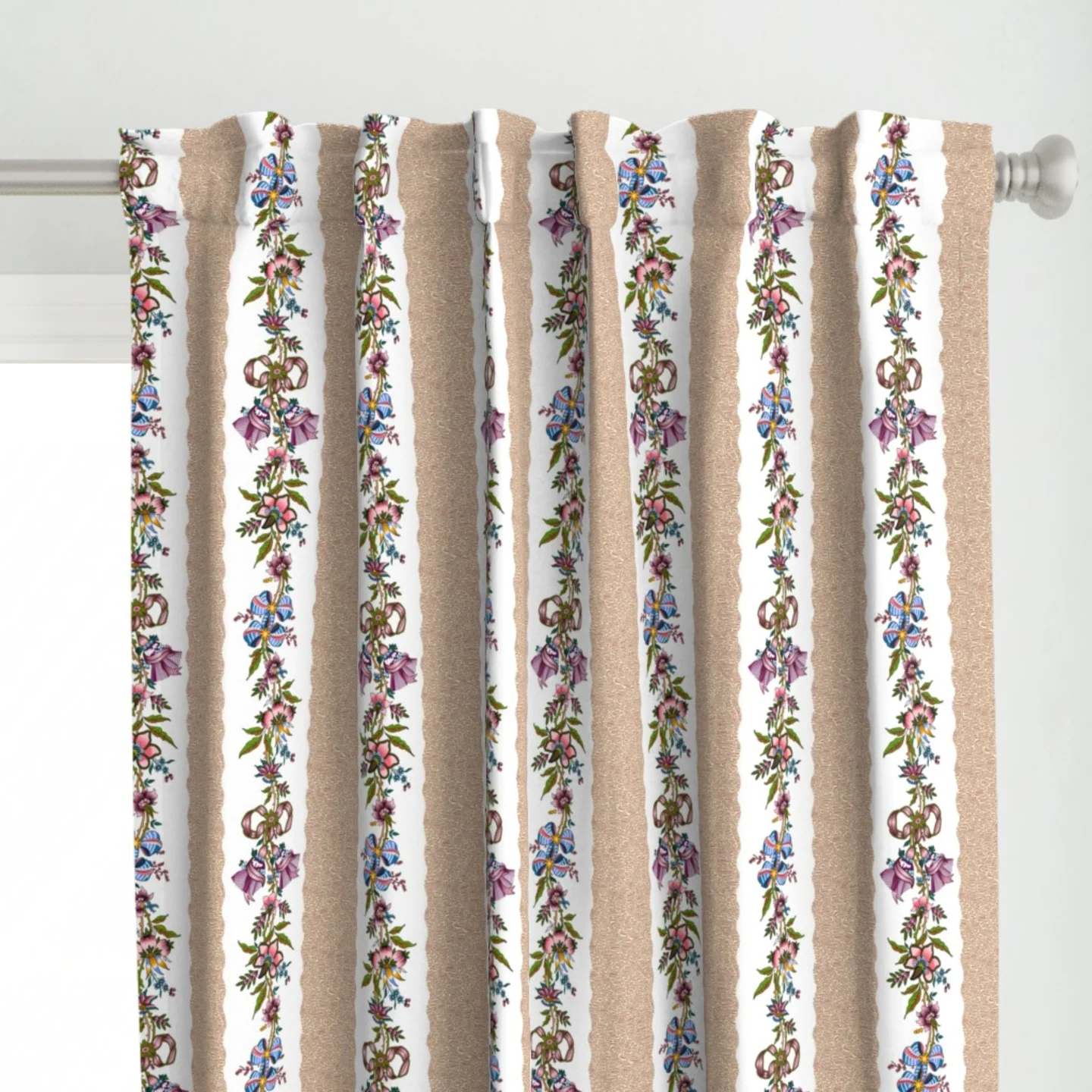 Classic floral stripe curtains