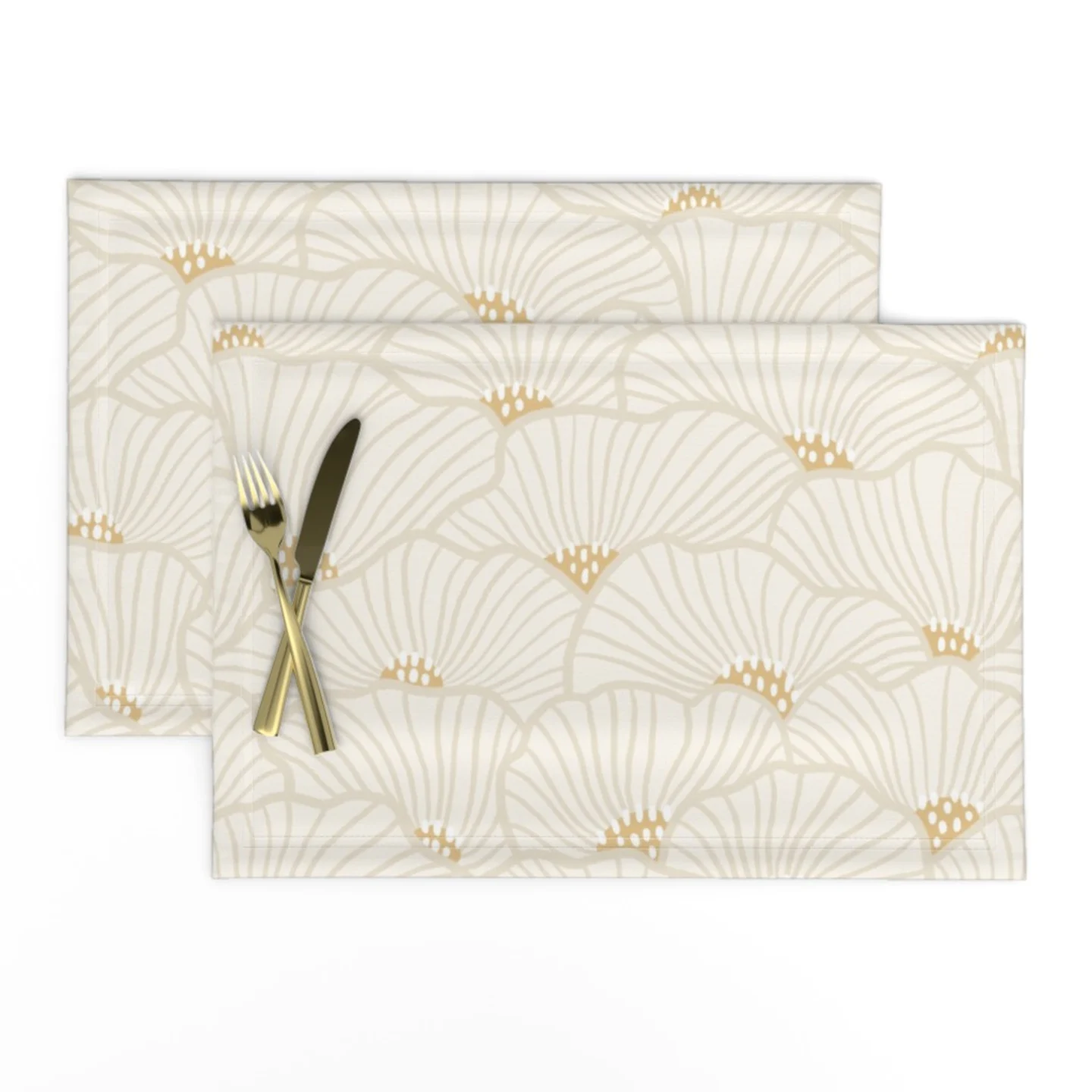 Abstract botanical neutral placemats