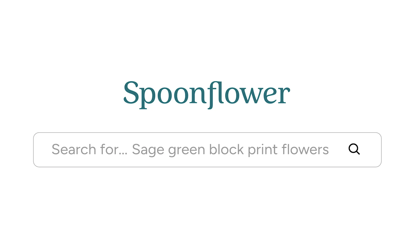 Spoonflower search bar with long query entered in.