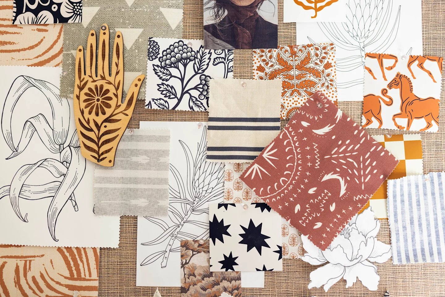 A mood board featuring Holly Zollinger's designs