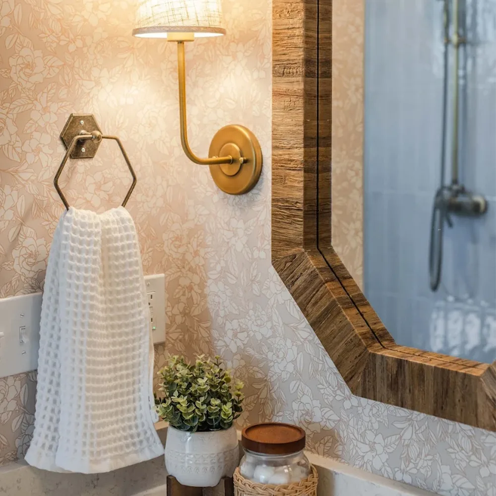 Wallpaper in Gardenia Bloom - Natural Large by hufton_studio