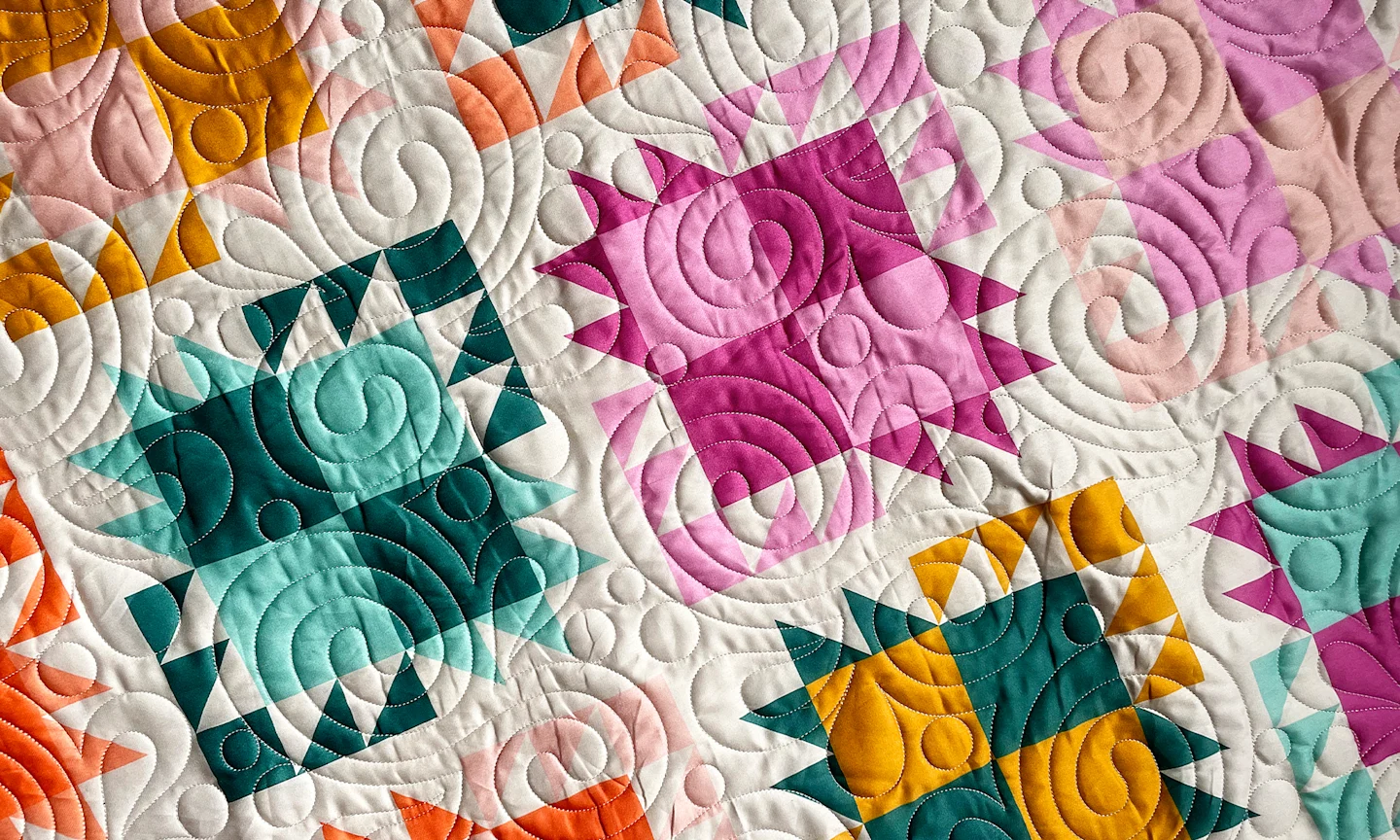 Heirloom quilt made with Wide Cotton Sateen 3.5oz fabric