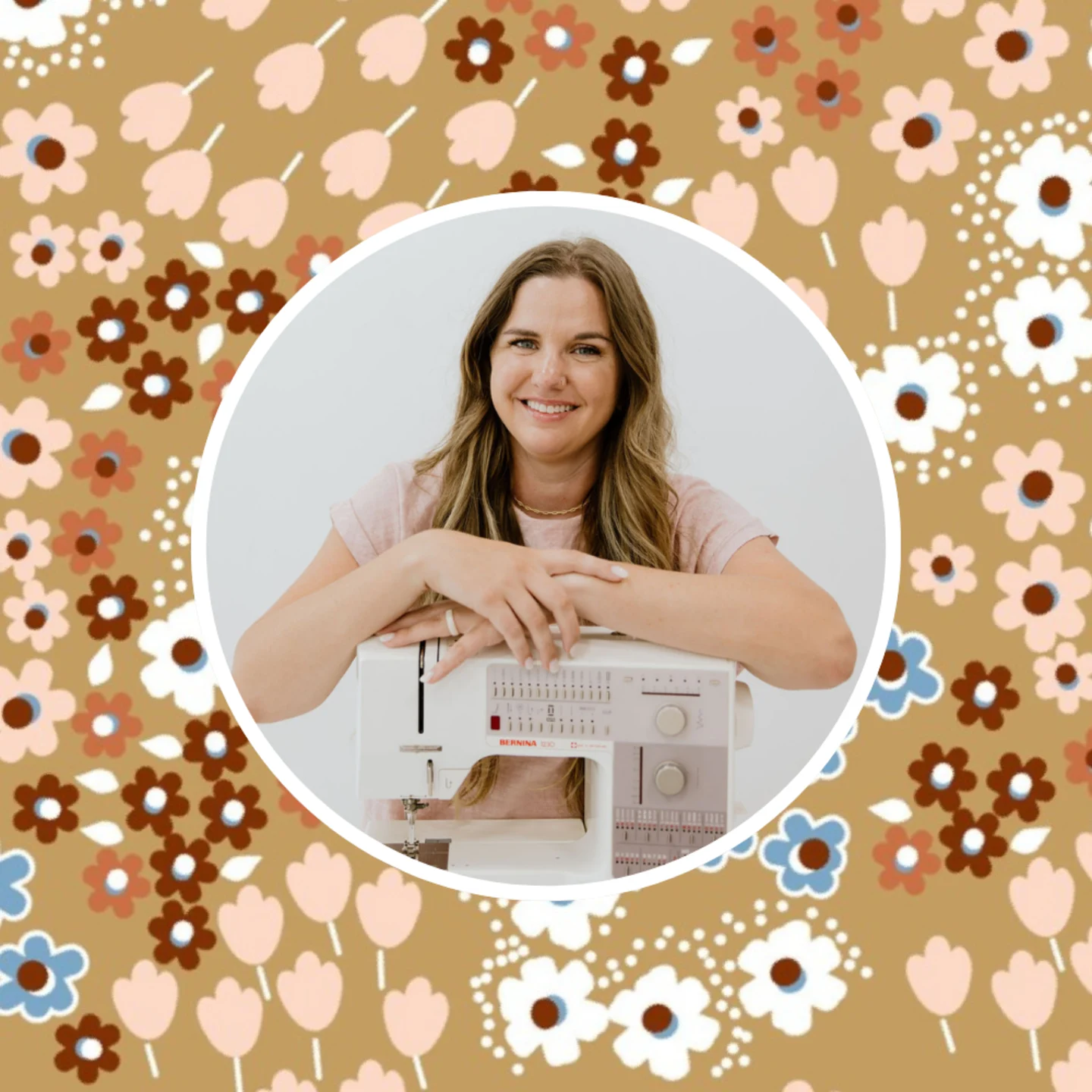 Amelia McCall in front of one of her favorite designs.